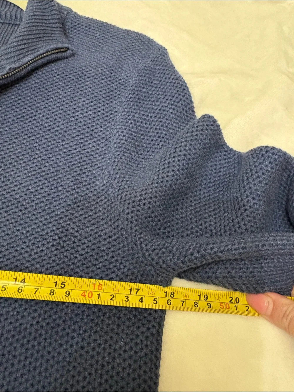 J.Crew Men’s Honeycomb Cotton Quarter Zip Sweater Blue NWT Small preppy coastal